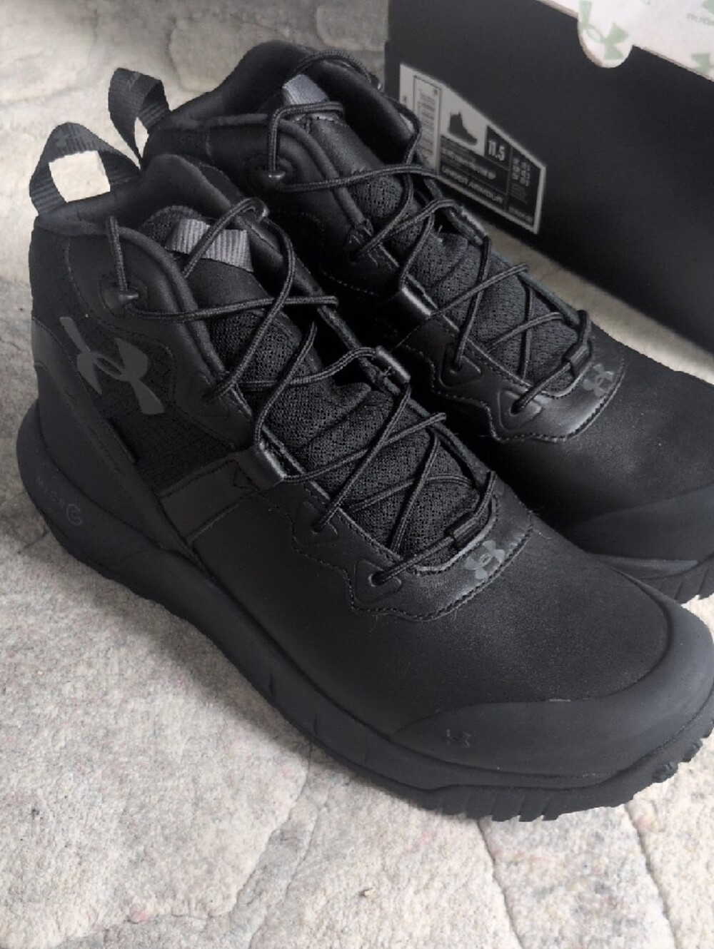 Under Armour Men’s Black Tactical Work Boots. - Picture 3 of 9